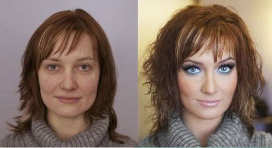 With and Without Makeup