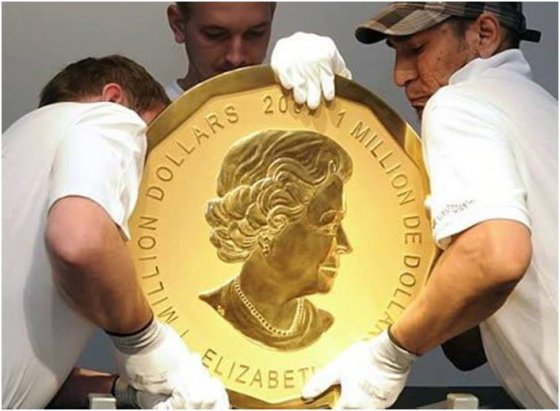 ოქროს მილიონ დოლარიანი მონეტა დედოფალ ელიზაბეტის გამოსახულებით