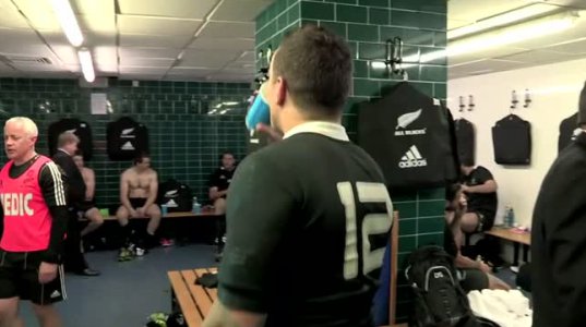 All Blacks in the Shed After Scotland Victory.